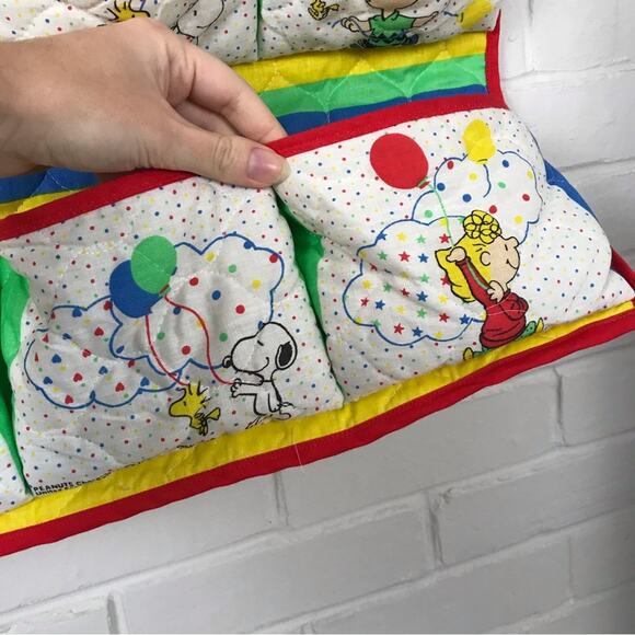 Vintage Peanuts Snoopy Charlie Brown Characters Cloth Hanging Organizer - Picture 7 of 10